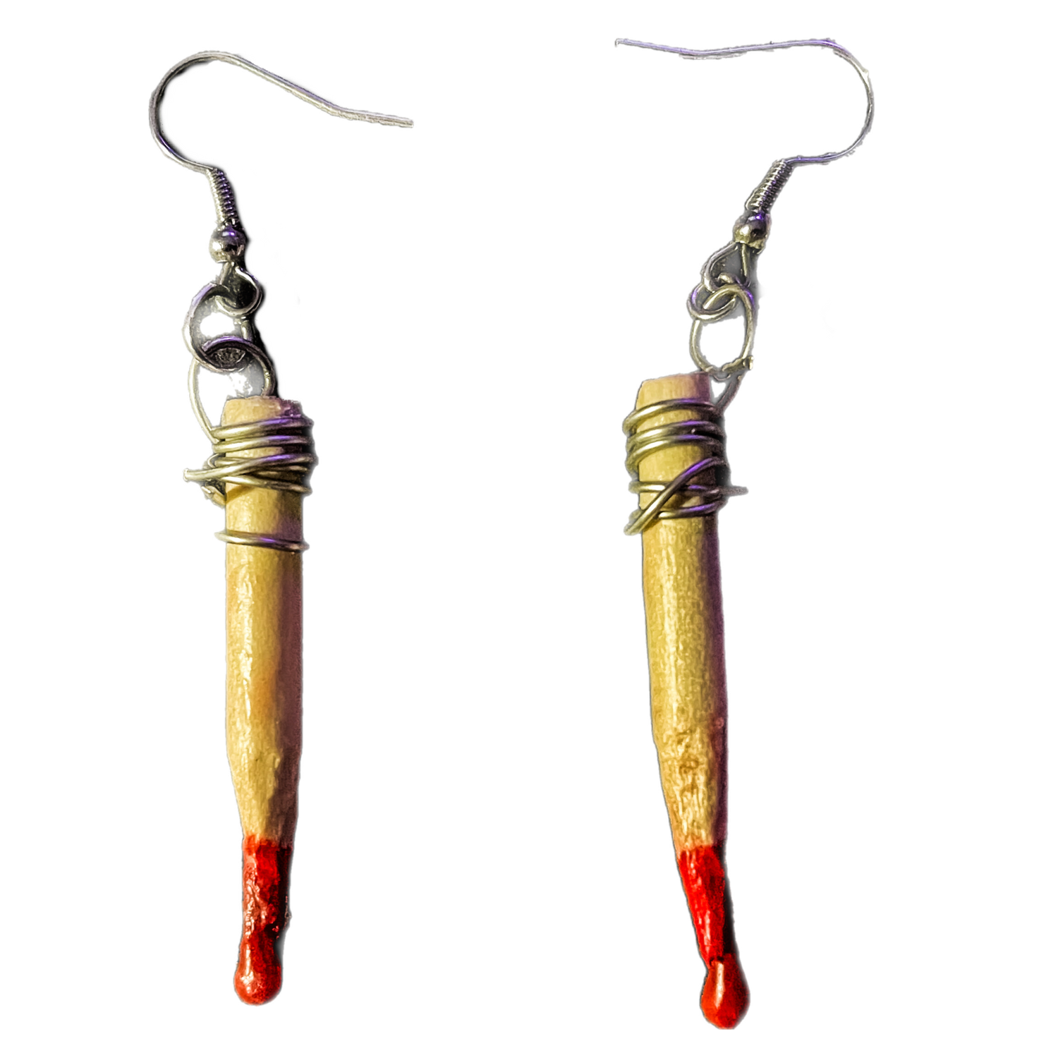 Wooden Stake Earrings - Twilight Funeral