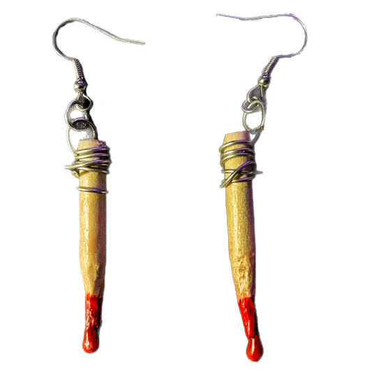 Wooden Stake Earrings - Twilight Funeral