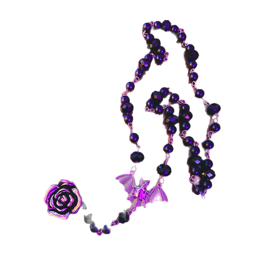 Gothic Bat Rosary (Rose) - Twilight Funeral