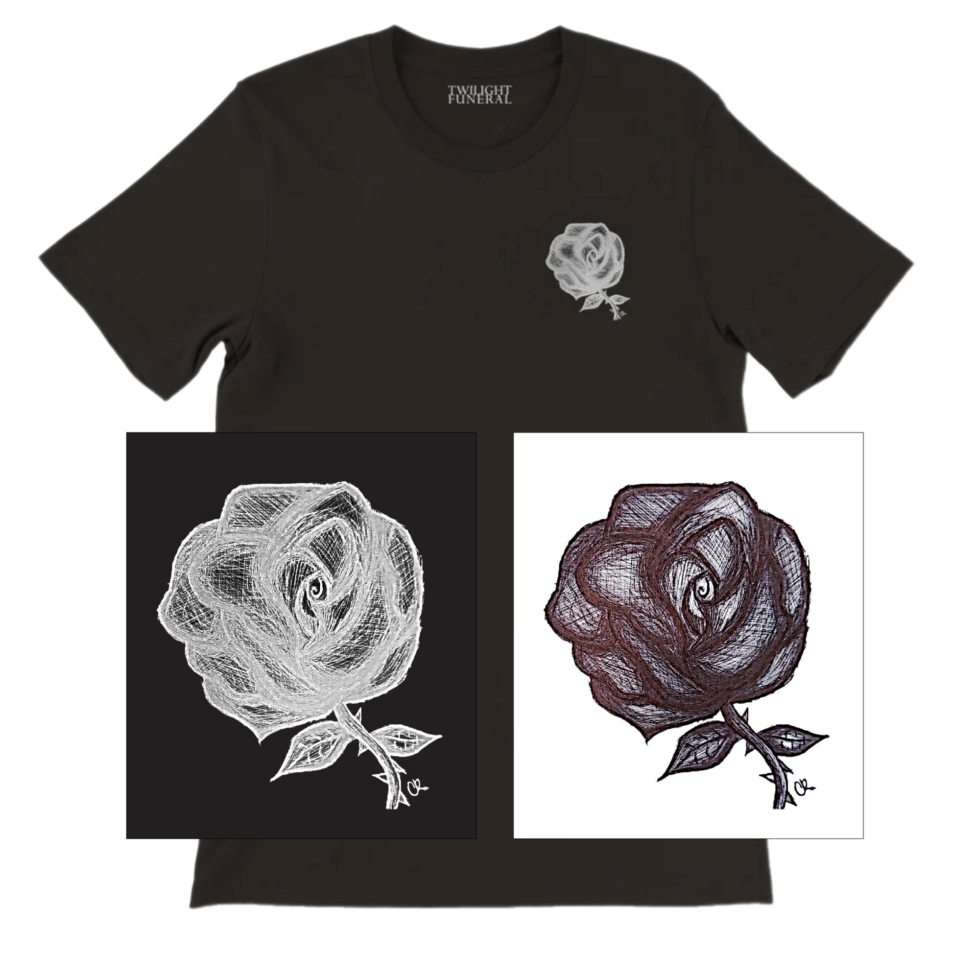 Rose of spirit T-shirt - Twilight Funeral